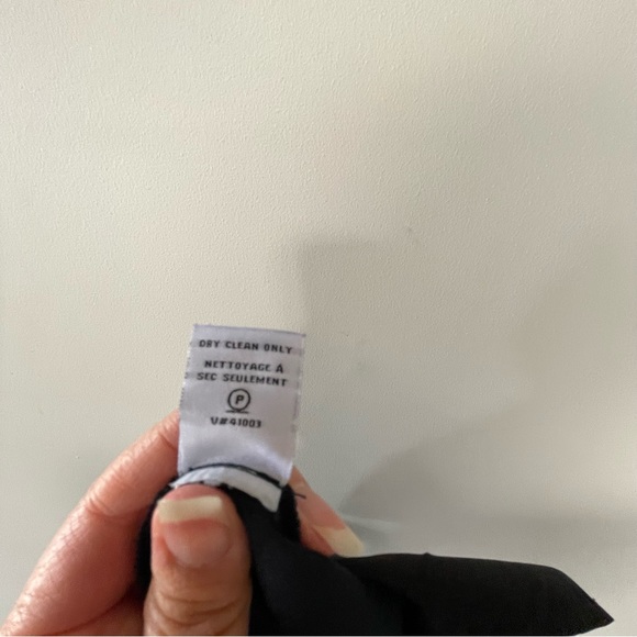 Diane Von Furstenberg trouser pants navy blue, ultra high waist tie front - Picture 6 of 7